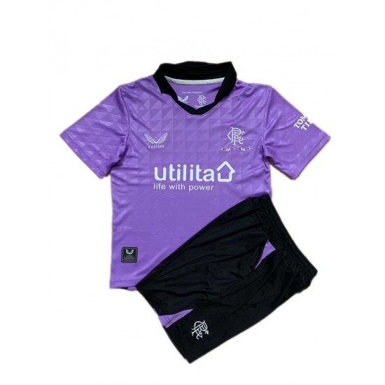 Camisola Rangers Criança Equipamento Terceiro 2021-2022 Manga Curta